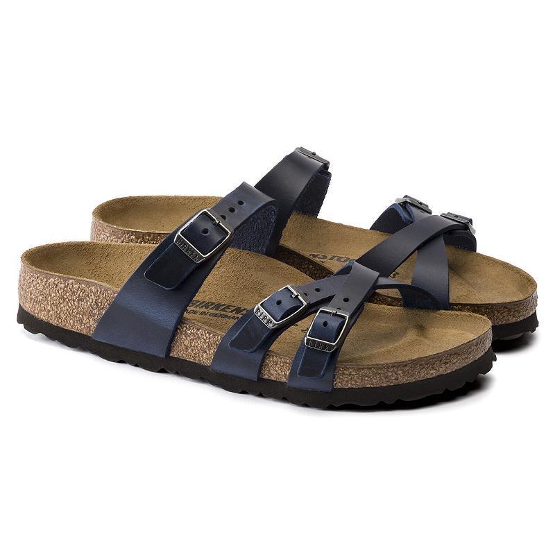 Franca Birkenstock Oiled Kozene Damske Modre | SK 91MQZ